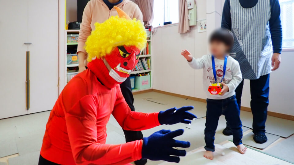 保育所の豆まきの写真